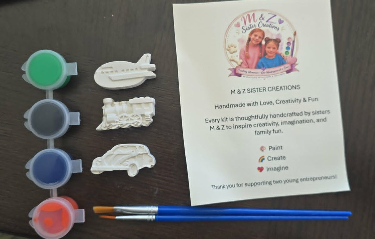 Mini Vehicles Paint Kit | Car, Train & Airplane | Kids Paint Craft Kit