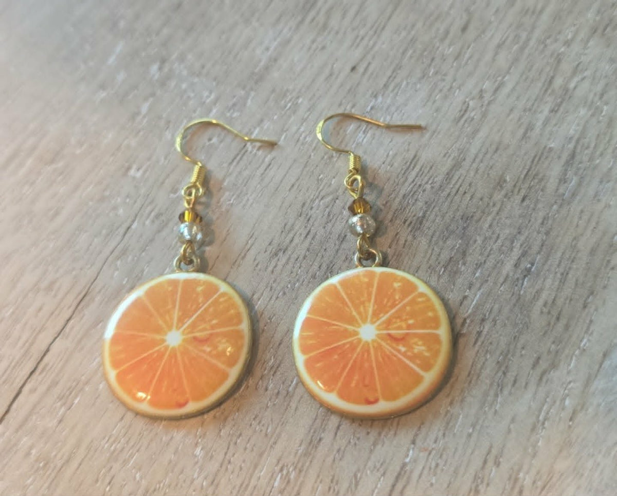 Orange Slice Earrings | Handmade Fruit Earrings