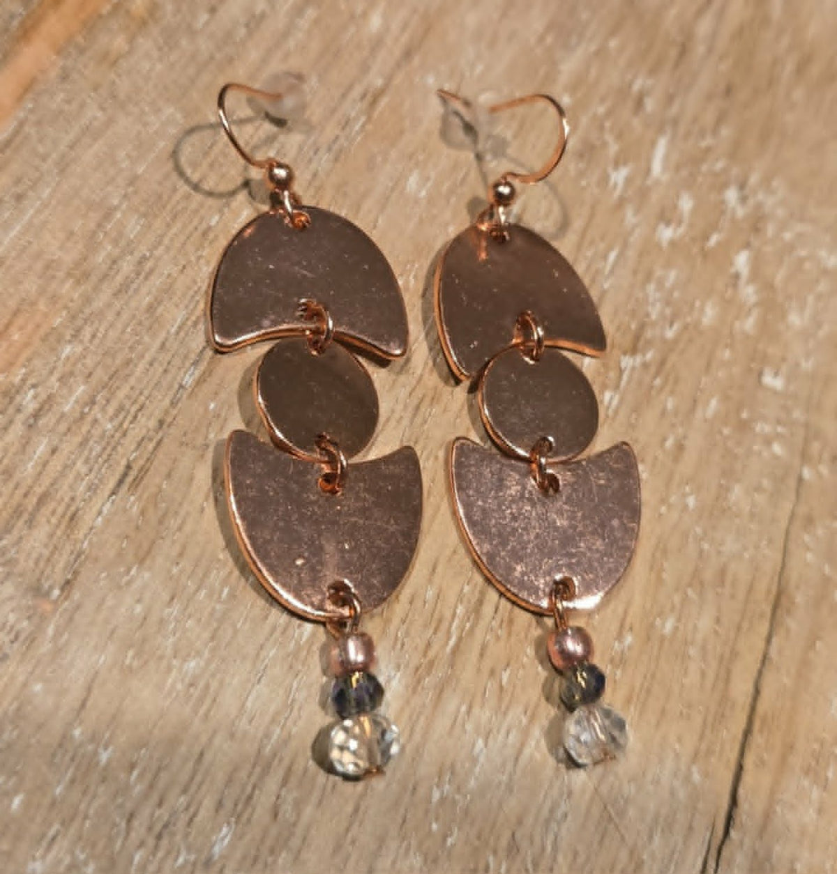 Rose Gold Geometric Statement Earrings