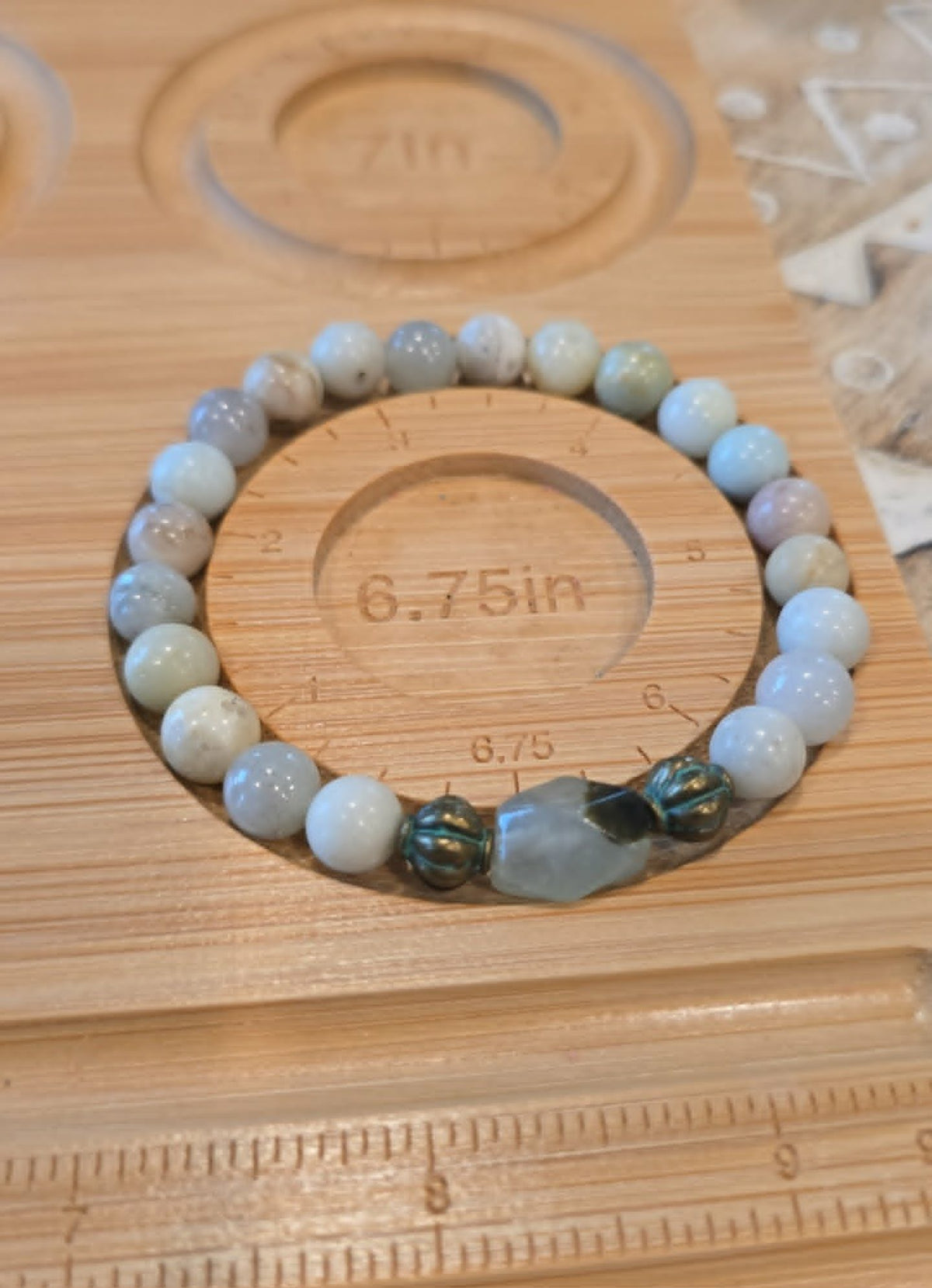 Amazonite Gemstone Stretch Bracelet | Handmade Natural Stone Bracelet | Neutral Beaded Bracelet | Minimalist Jewelry | Gift for Her