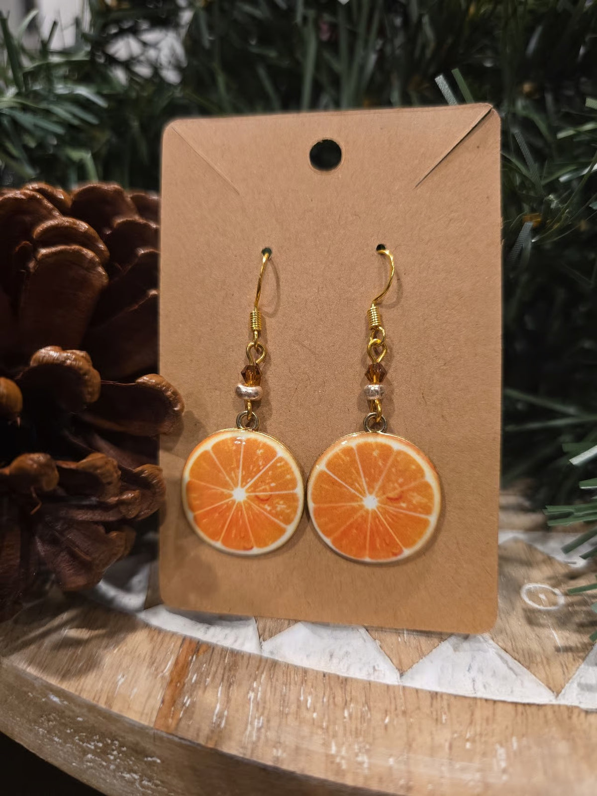 Orange Slice Earrings | Handmade Fruit Earrings