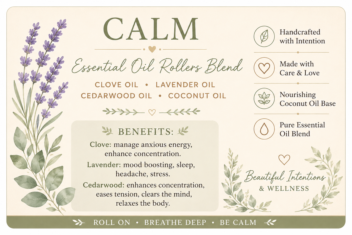 CALM: Essential Oil Roller with Surprise Gemstone Chips