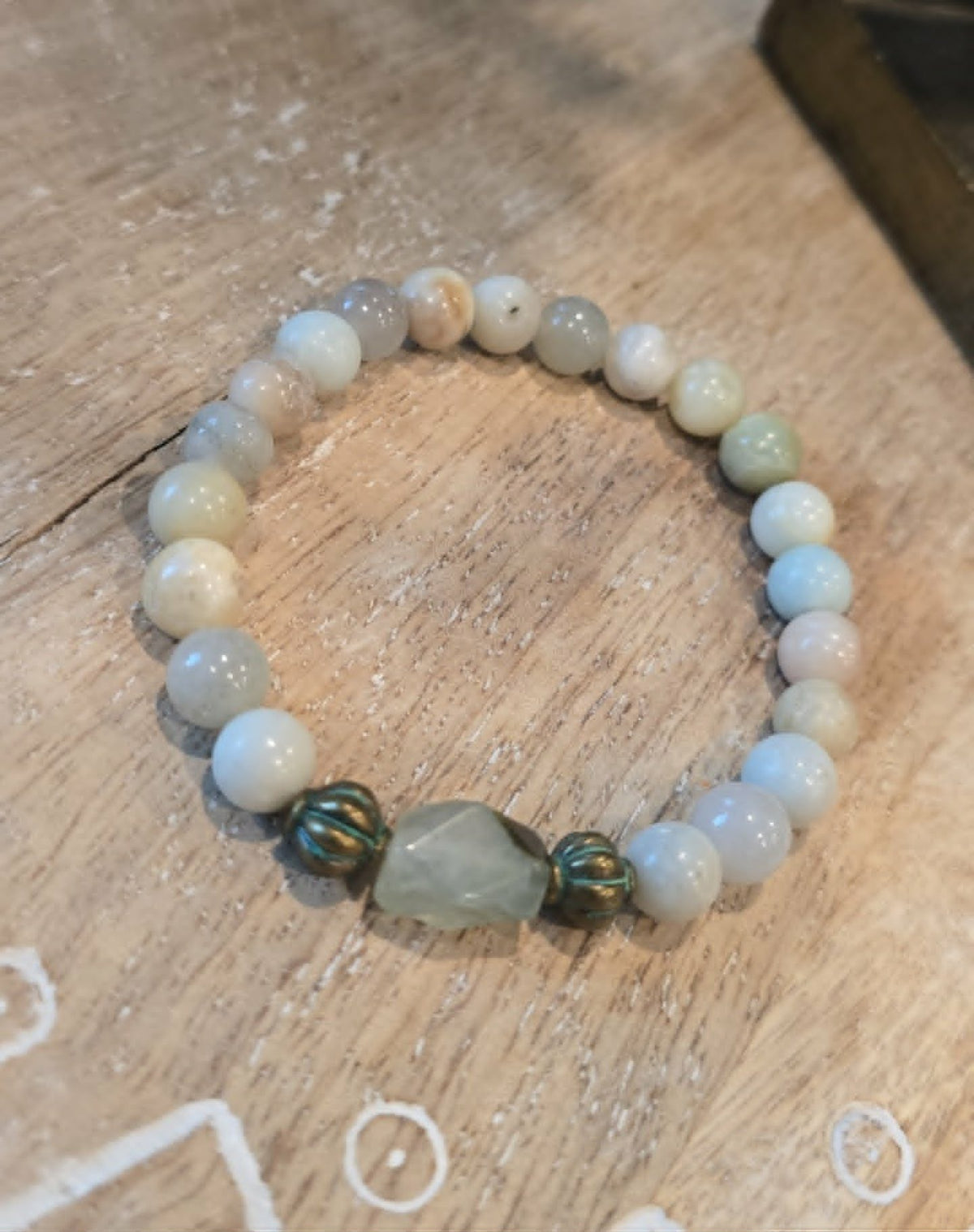 Amazonite Gemstone Stretch Bracelet | Handmade Natural Stone Bracelet | Neutral Beaded Bracelet | Minimalist Jewelry | Gift for Her