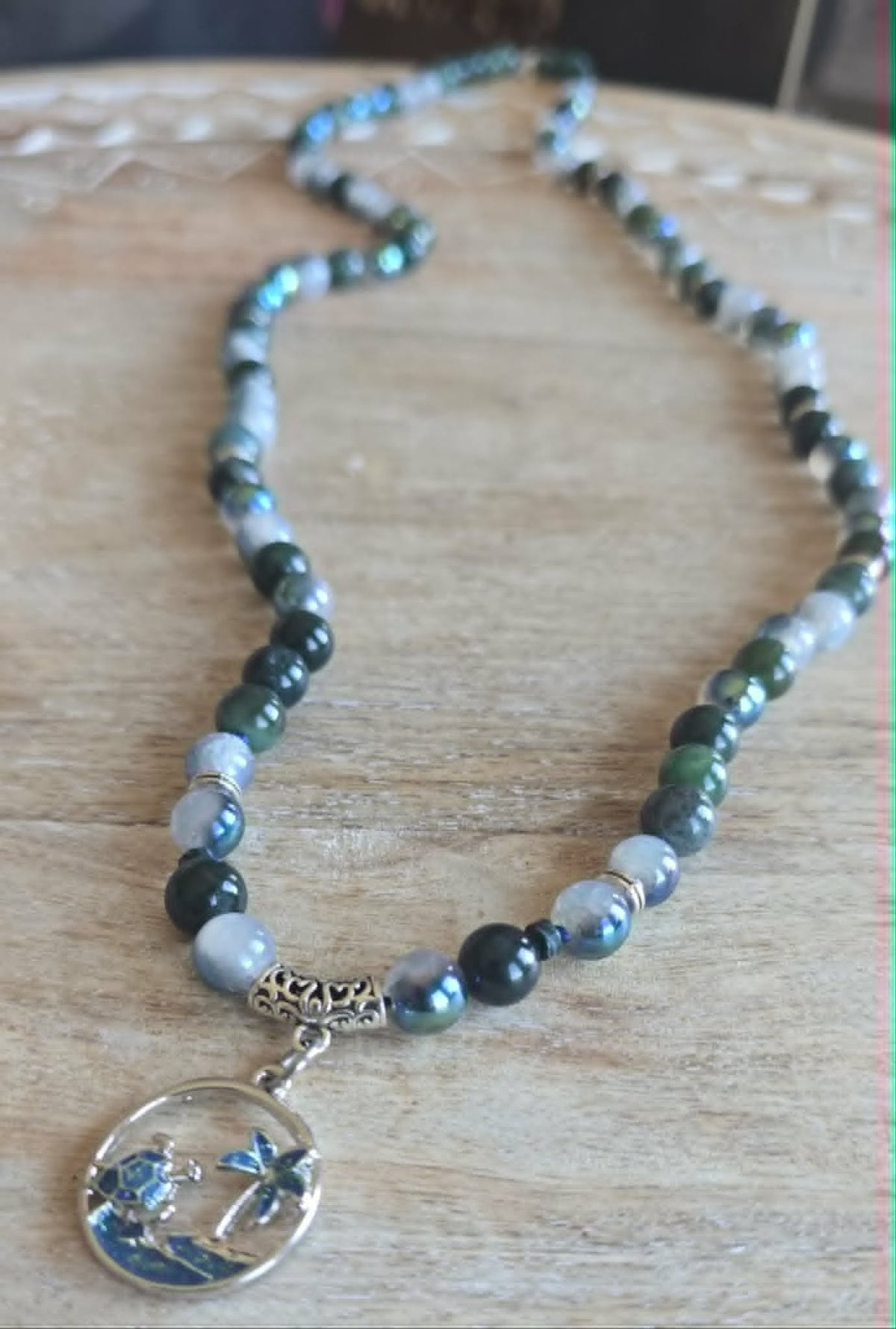 Sea Turtle Gemstone Necklace