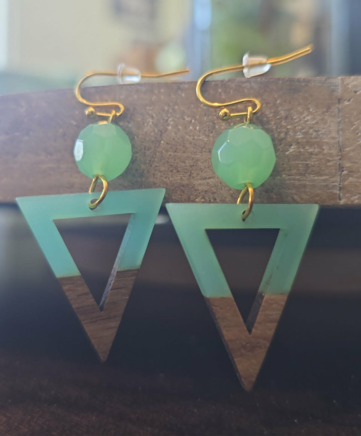 Modern Geometric Wood & Acrylic Earrings