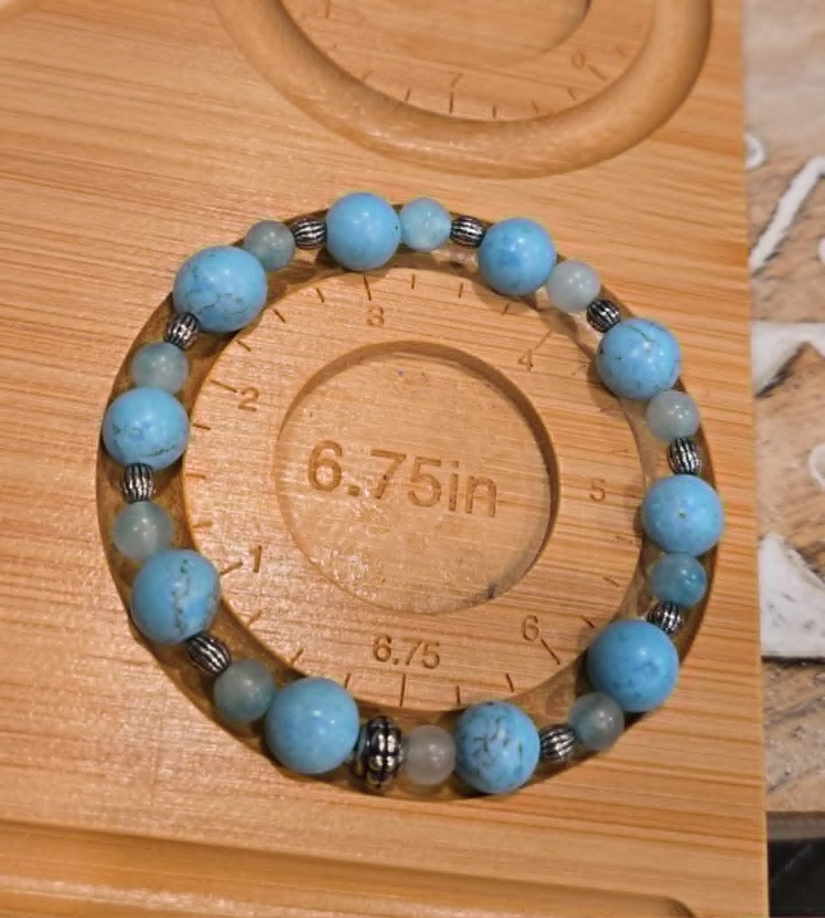 Sky Serenity Bracelet | Handmade Blue Beaded Stretch Bracelet | One-of-a-Kind Artisan Jewelry