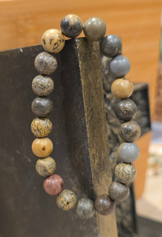 Earthbound Bracelet | Handmade Natural Stone Stretch Bracelet | Neutral Boho Jewelry