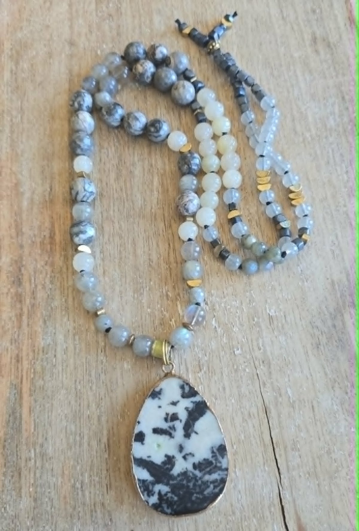 Neutral Gemstone Pendant Necklace