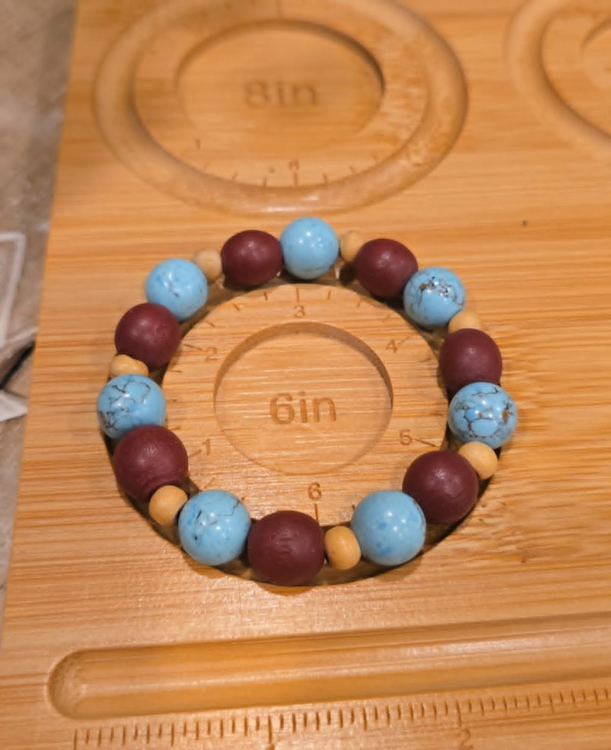 Desert Sky Bracelet | Handmade Turquoise & Wood Stretch Bracelet | Southwestern Inspired Jewelry