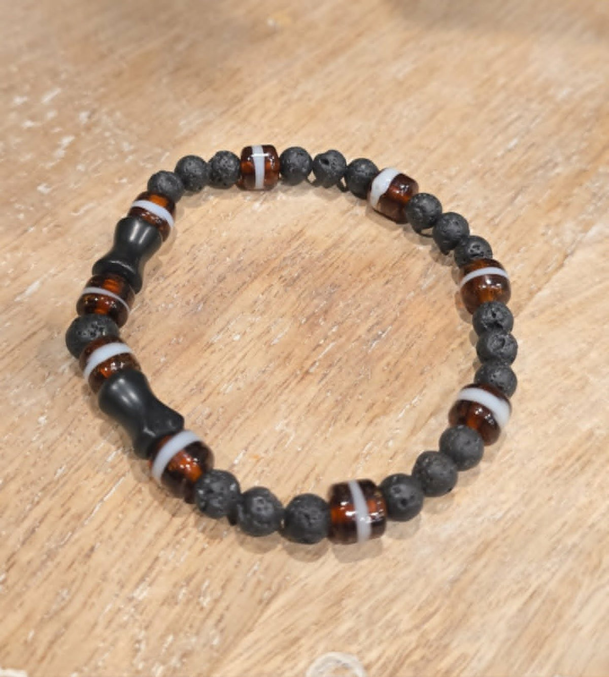 Ember & Lava Bracelet | Handmade Lava Stone Stretch Bracelet | Rustic Men's & Women's Bracelet