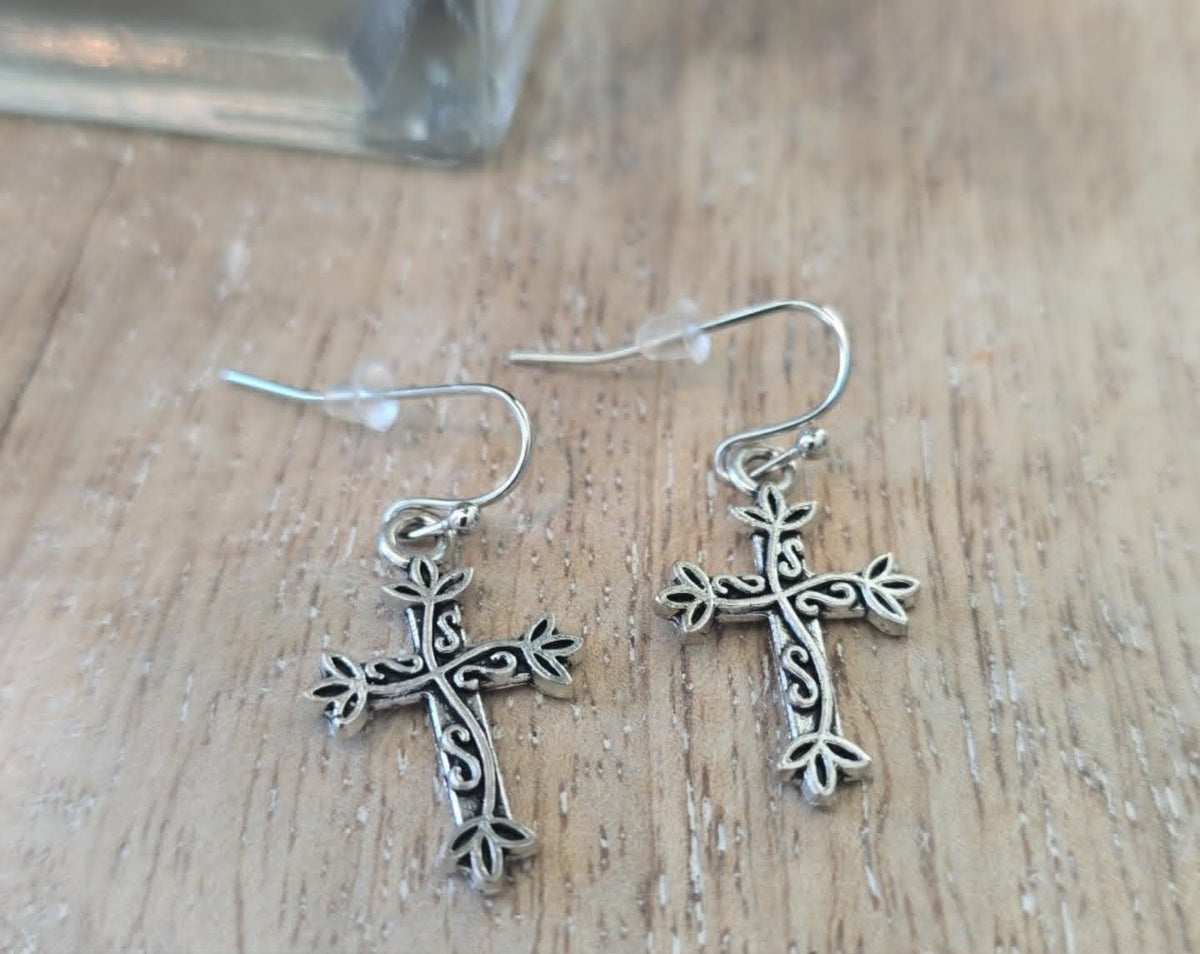 Antique Cross Earrings | Vintage Faith Earrings | Lightweight Dangle Earrings | Christian Jewelry | Everyday Cross Earrings (Copy)