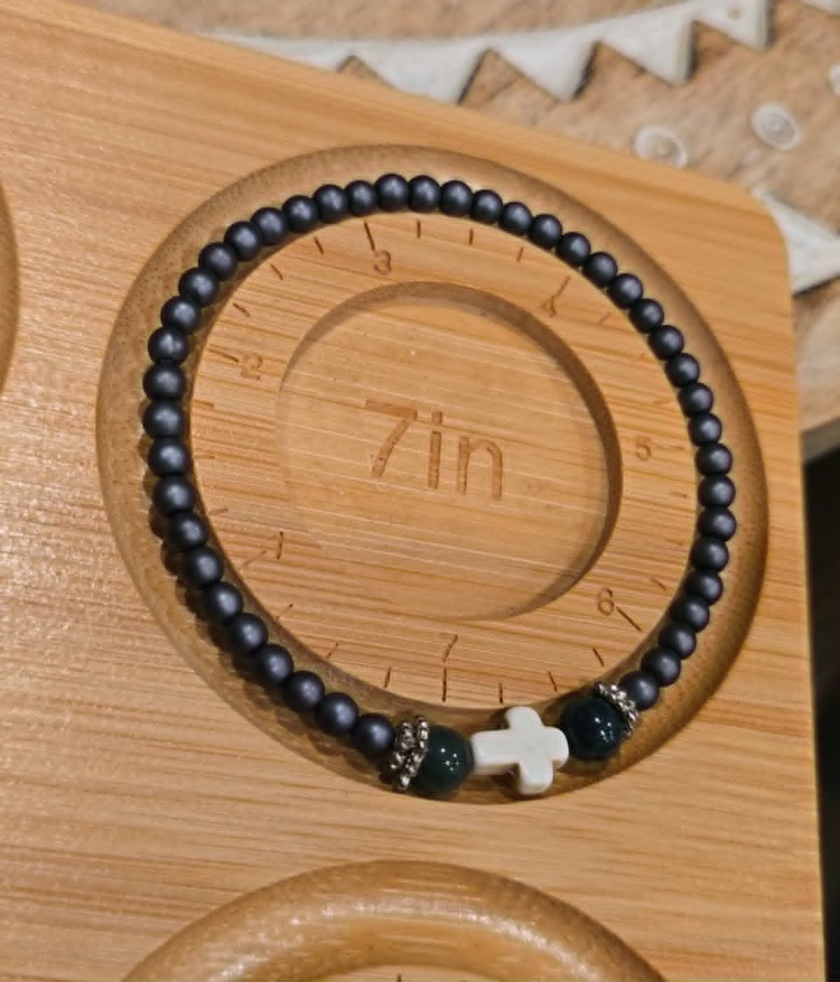 Faith Over Fear Cross Bracelet | Handmade Christian Stretch Bracelet | Minimalist Faith Jewelry | Gift of Encouragement