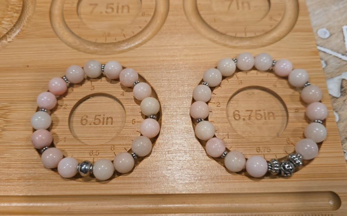 Blush Harmony Bracelet Set | Handmade Pink Stretch Bracelets | Stackable Beaded Bracelet Set | One-of-a-Kind Artisan Jewelry