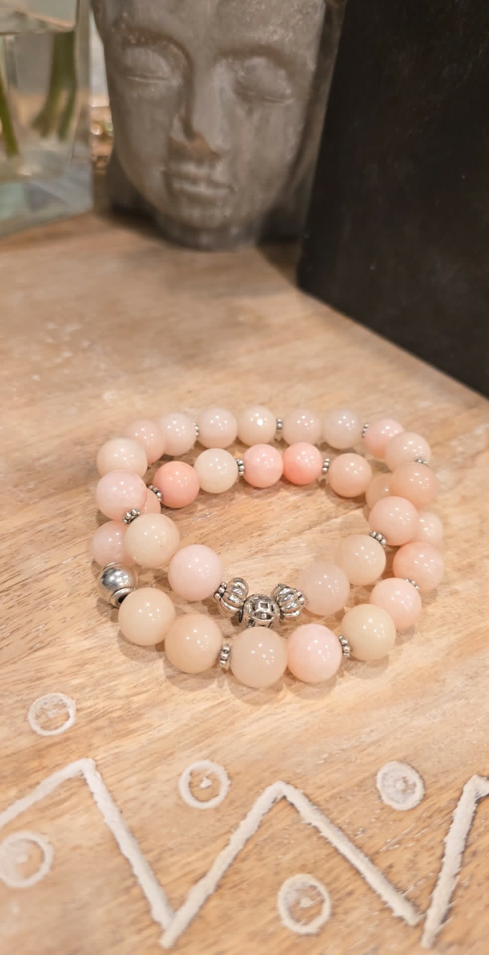 Blush Harmony Bracelet Set | Handmade Pink Stretch Bracelets | Stackable Beaded Bracelet Set | One-of-a-Kind Artisan Jewelry