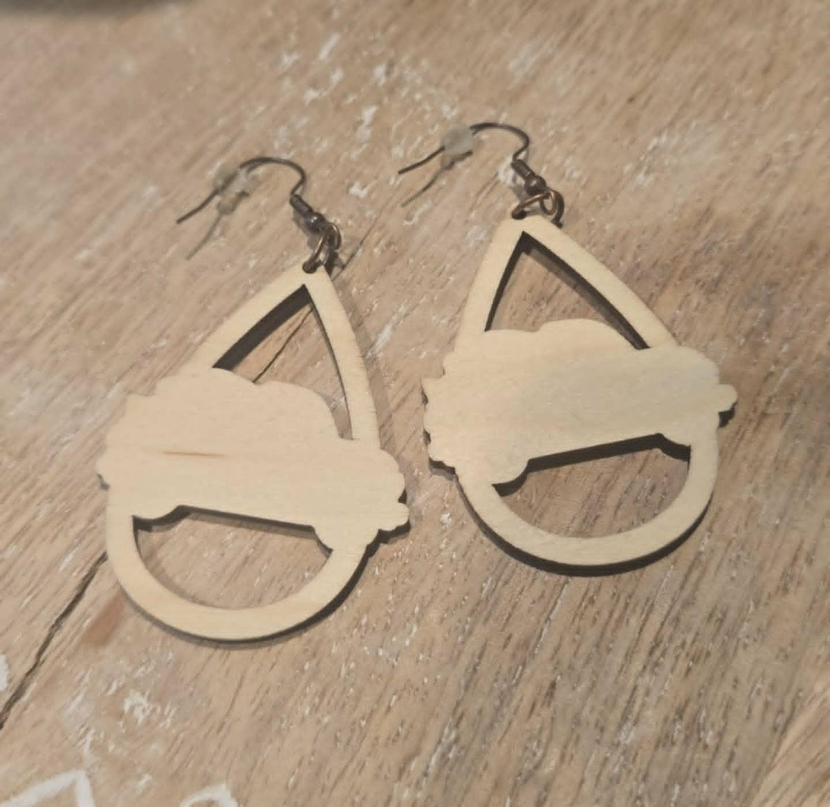 Patriotic Blue Truck Wooden Teardrop Earrings | Lightweight Statement Earrings