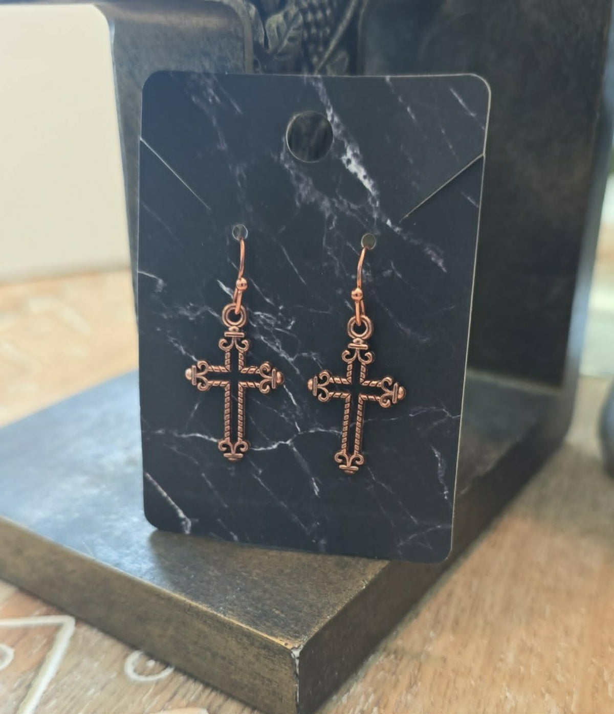 Antique Cross Earrings | Vintage Faith Earrings | Lightweight Dangle Earrings | Christian Jewelry | Everyday Cross Earrings