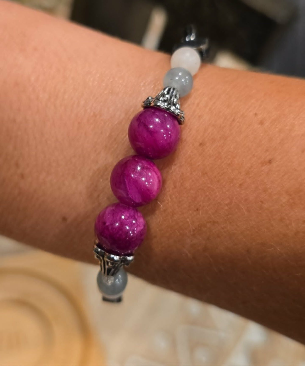 Mosaic Moments Bracelet | One-of-a-Kind Handmade Beaded Stretch Bracelet | Artisan Mixed Bead Jewelry