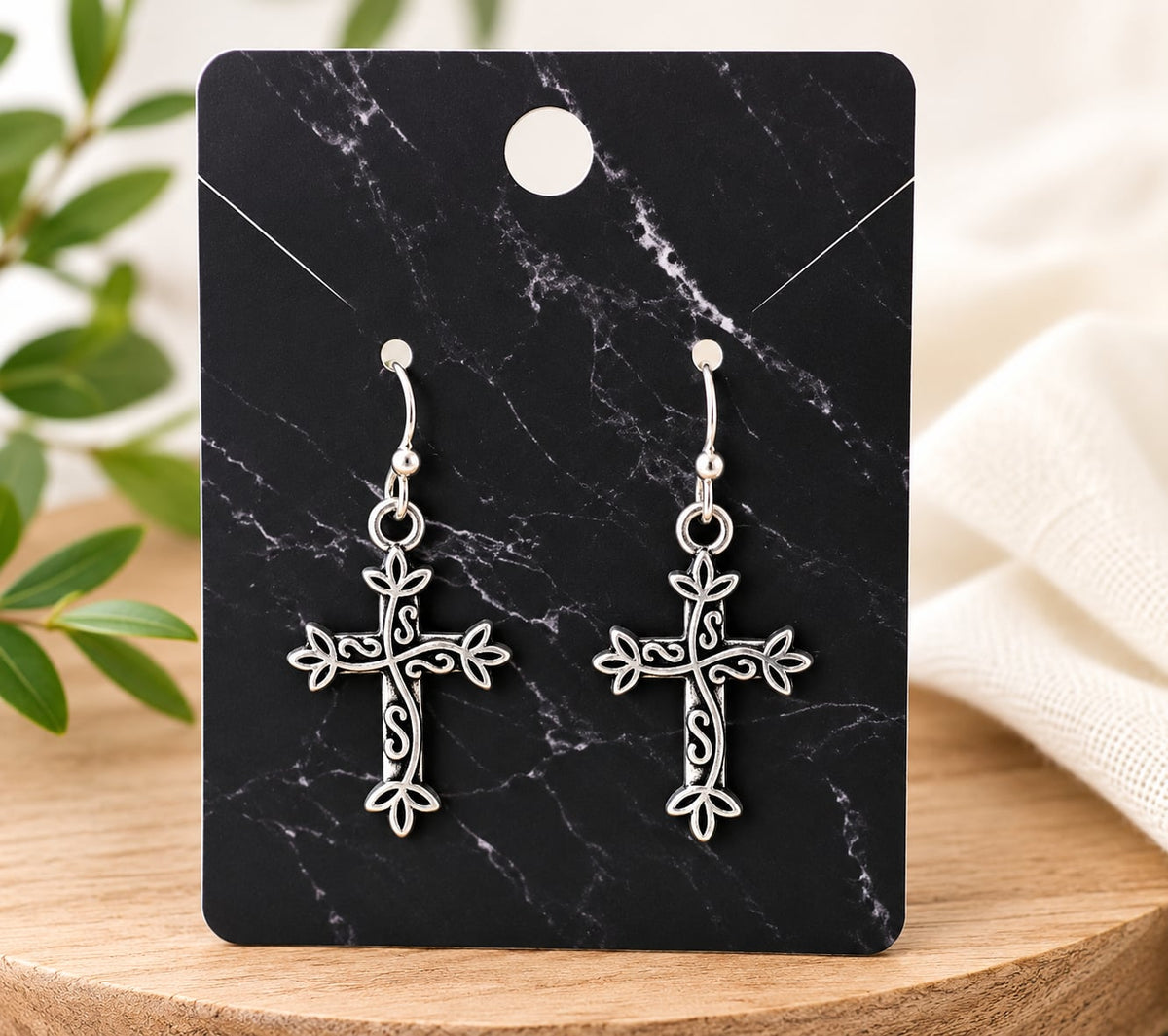 Antique Cross Earrings | Vintage Faith Earrings | Lightweight Dangle Earrings | Christian Jewelry | Everyday Cross Earrings (Copy)