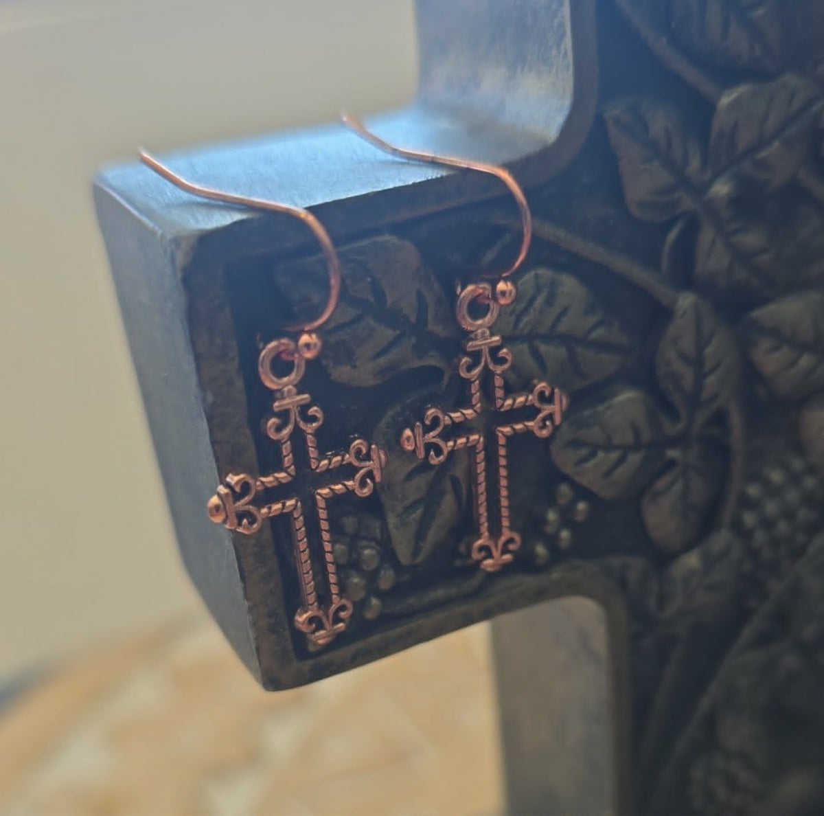 Antique Cross Earrings | Vintage Faith Earrings | Lightweight Dangle Earrings | Christian Jewelry | Everyday Cross Earrings