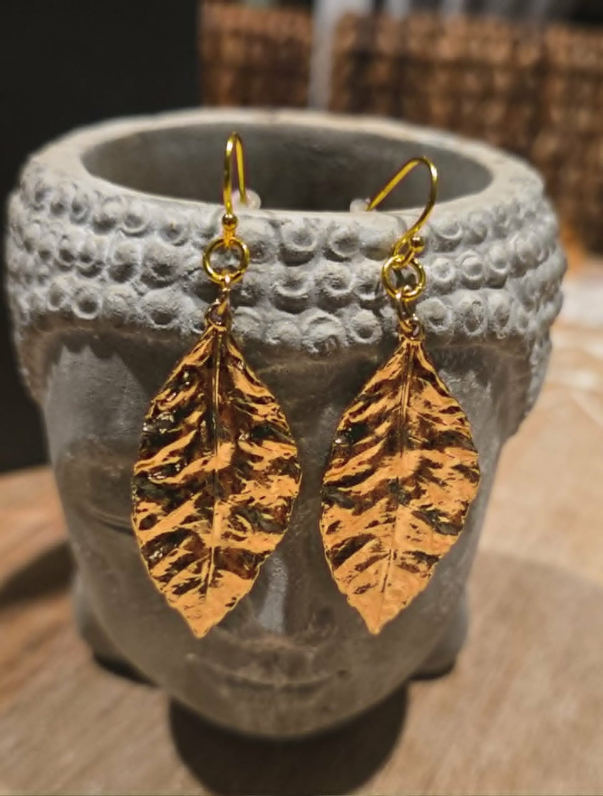 Gold Leaf Statement Earrings