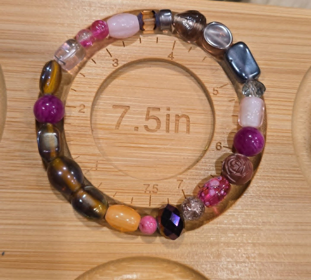 Wildflower Mosaic Bracelet | One-of-a-Kind Handmade Beaded Stretch Bracelet | Eclectic Artisan Jewelry