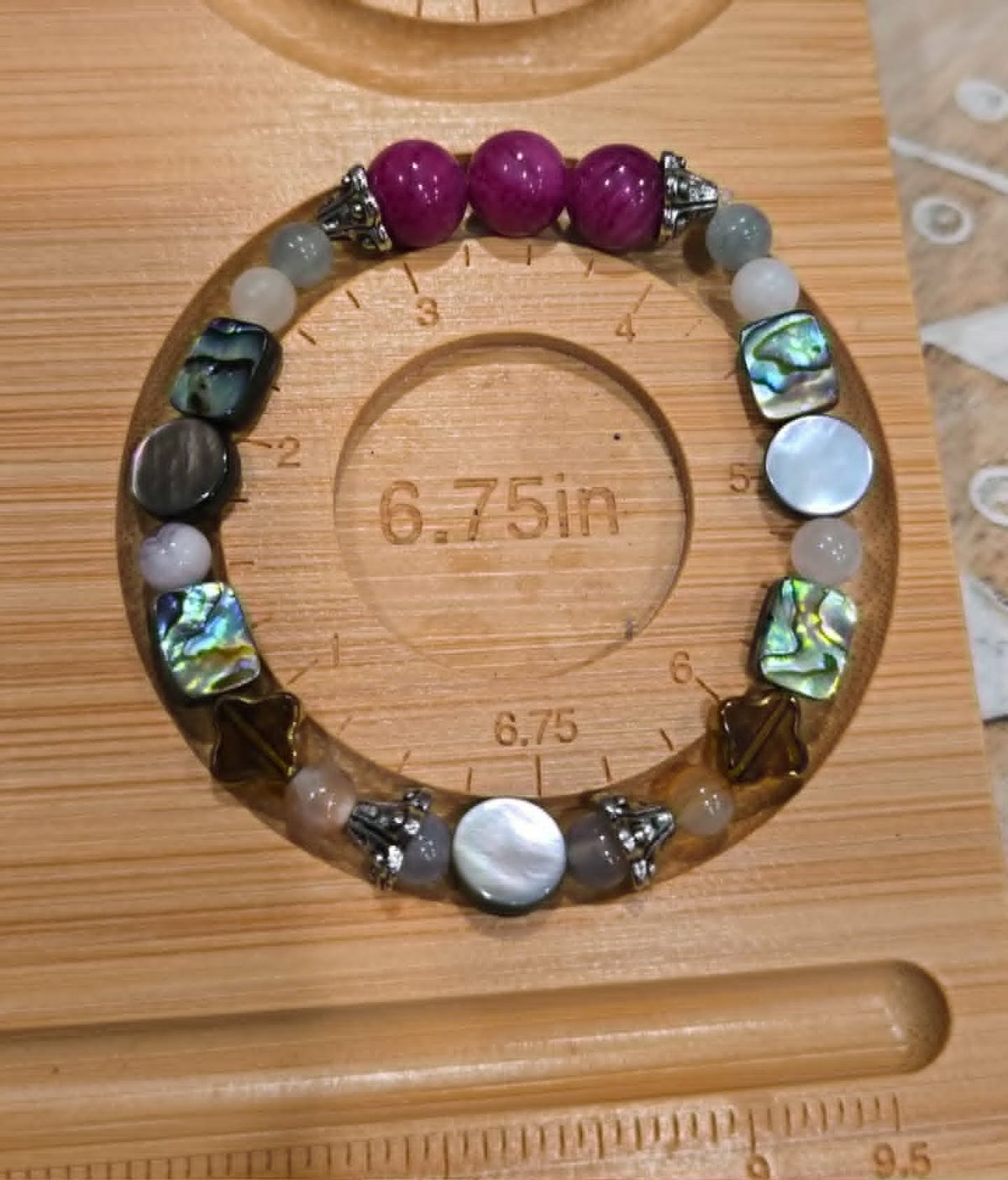 Mosaic Moments Bracelet | One-of-a-Kind Handmade Beaded Stretch Bracelet | Artisan Mixed Bead Jewelry