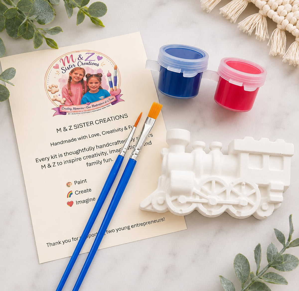 Train Paint Kit- Handmade by Young Artist
