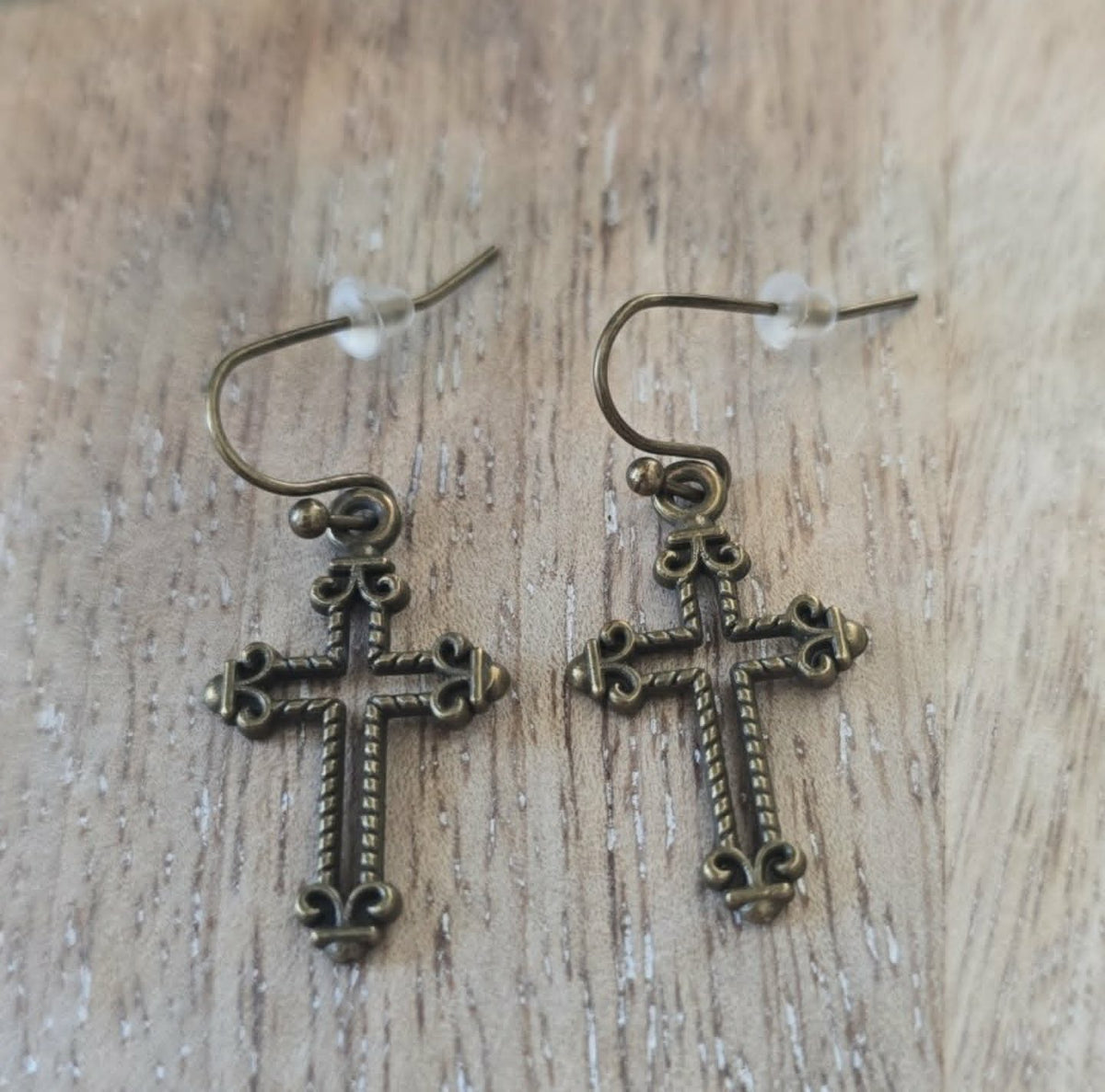Antique Cross Earrings | Vintage Faith Earrings | Lightweight Dangle Earrings | Christian Jewelry | Everyday Cross Earrings
