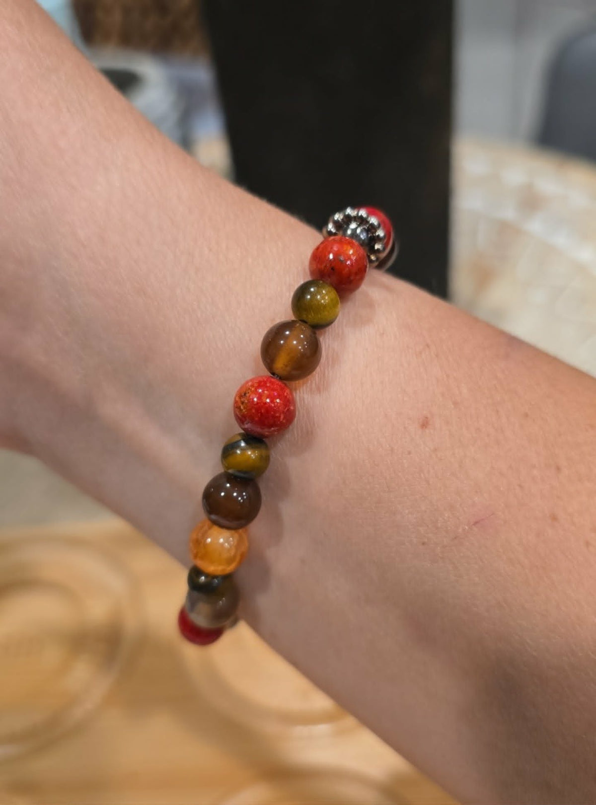 Autumn Harmony Bracelet | Handmade Stretch Beaded Bracelet | Earth Tone Jewelry | Fall Inspired Bracelet | Gift for Her