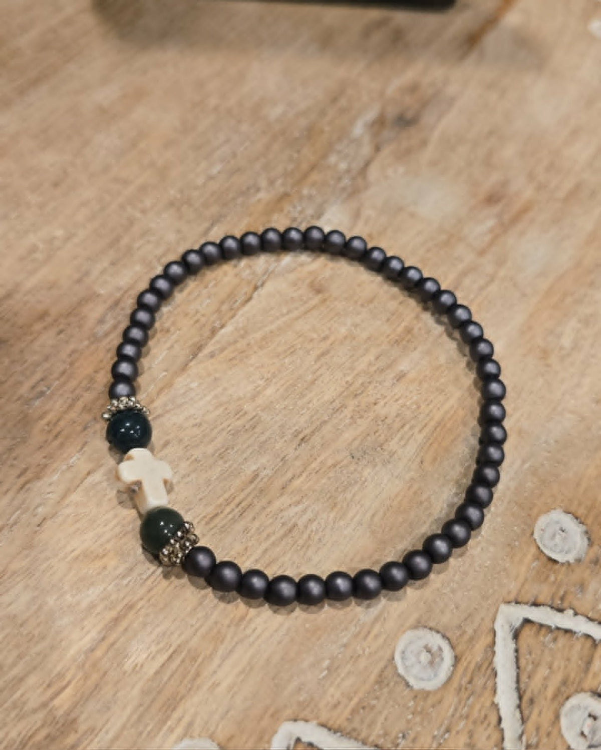 Faith Over Fear Cross Bracelet | Handmade Christian Stretch Bracelet | Minimalist Faith Jewelry | Gift of Encouragement