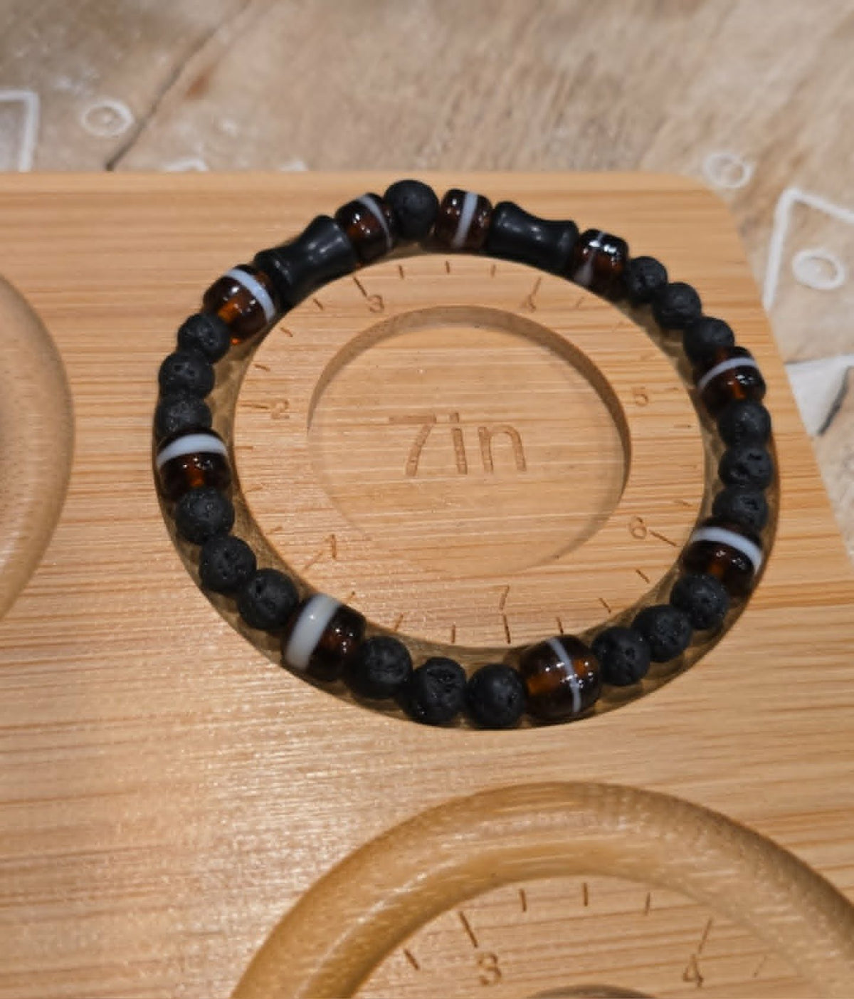 Ember & Lava Bracelet | Handmade Lava Stone Stretch Bracelet | Rustic Men's & Women's Bracelet