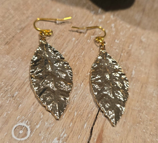 Gold Leaf Statement Earrings
