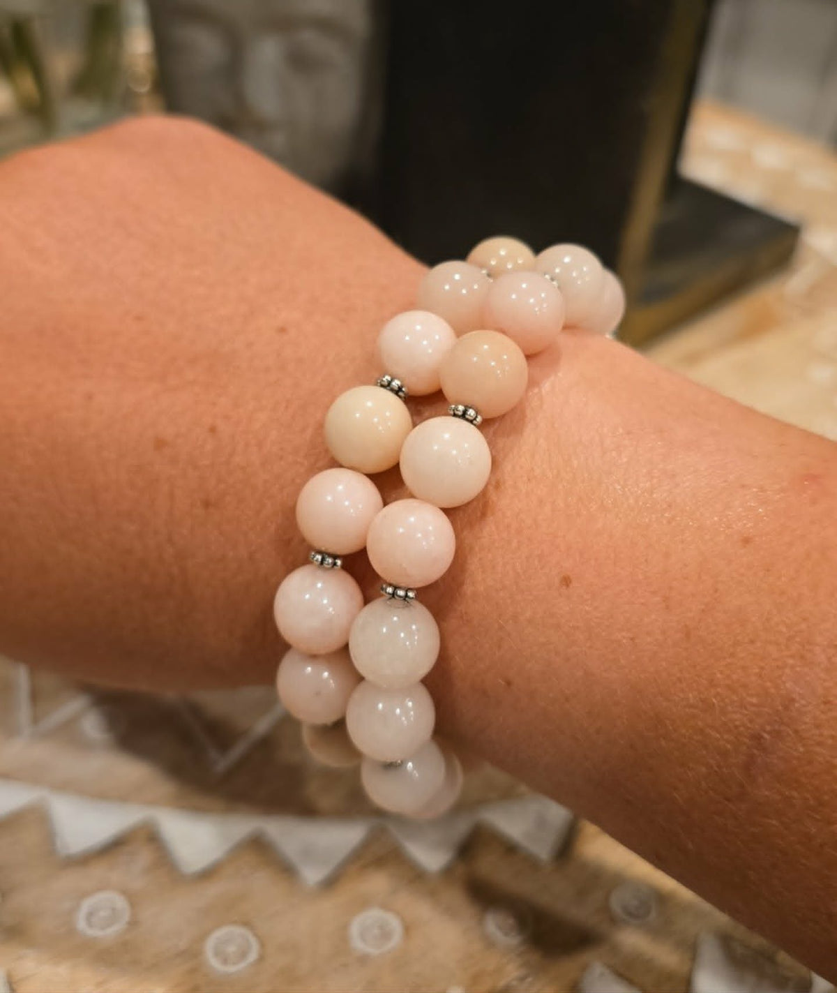 Blush Harmony Bracelet Set | Handmade Pink Stretch Bracelets | Stackable Beaded Bracelet Set | One-of-a-Kind Artisan Jewelry