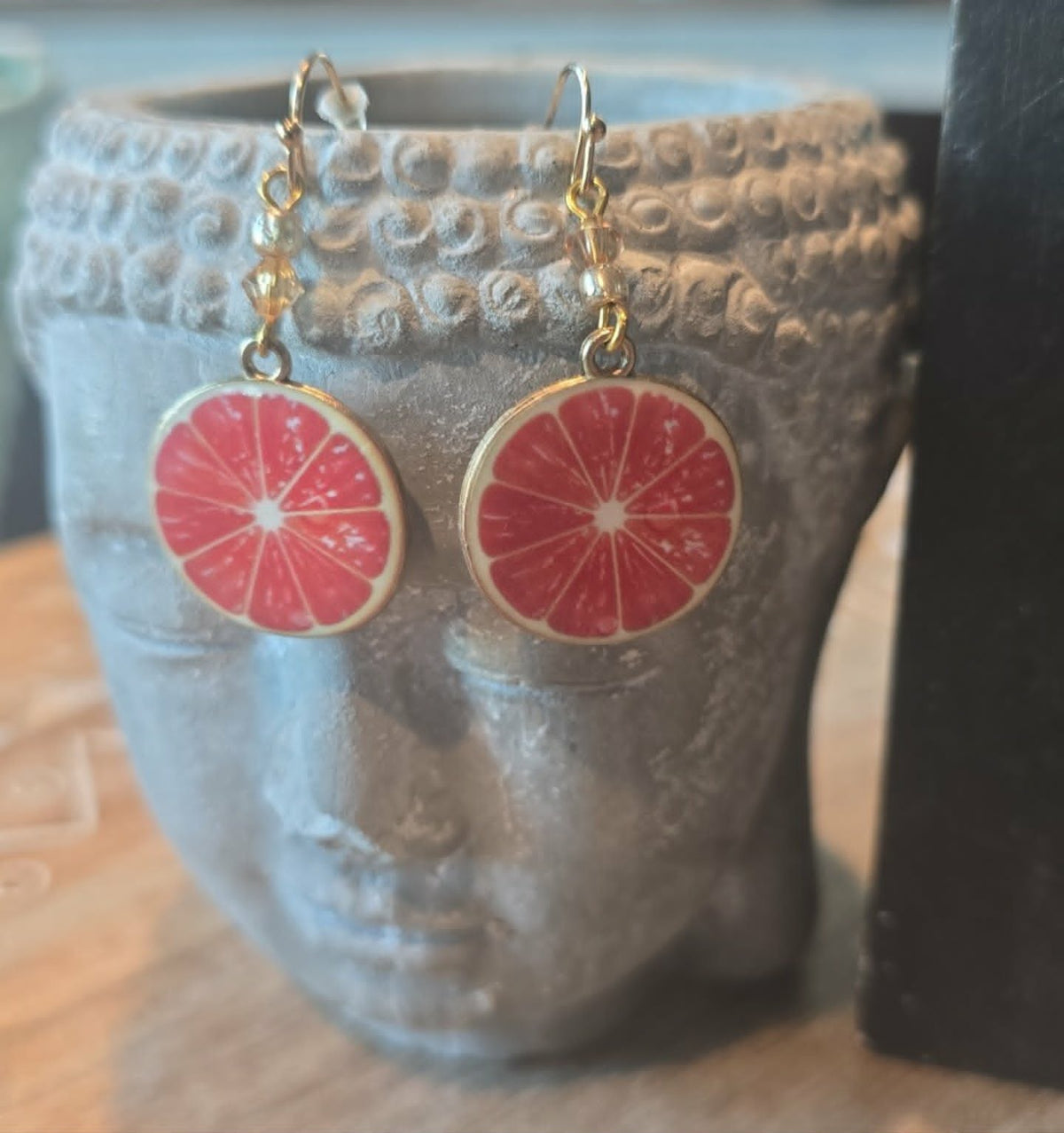 Grapefruit Slice Earrings | Handmade Fruit Earrings