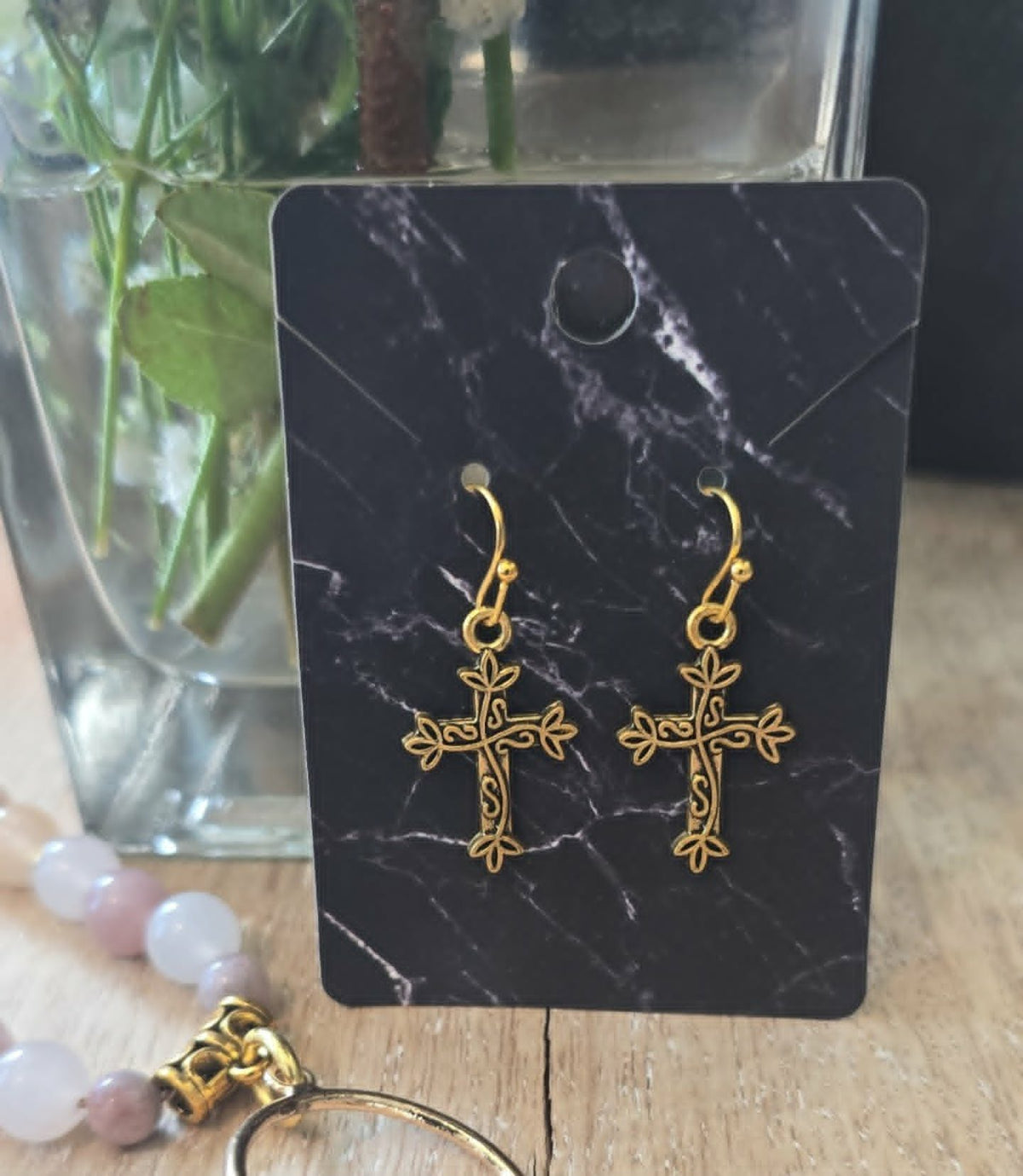Antique Cross Earrings | Vintage Faith Earrings | Lightweight Dangle Earrings | Christian Jewelry | Everyday Cross Earrings (Copy)