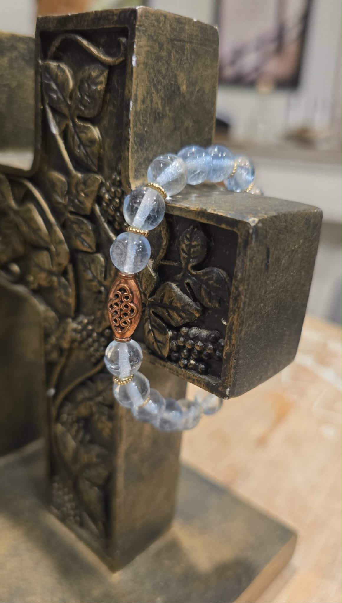 Crystal Mist Bracelet | Handmade Clear Beaded Stretch Bracelet | Minimalist Everyday Jewelry