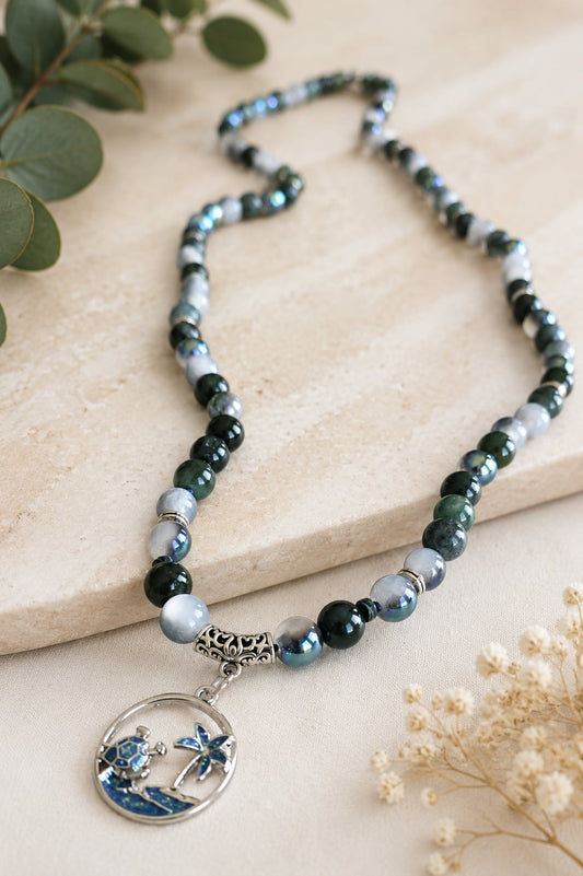 Sea Turtle Gemstone Necklace