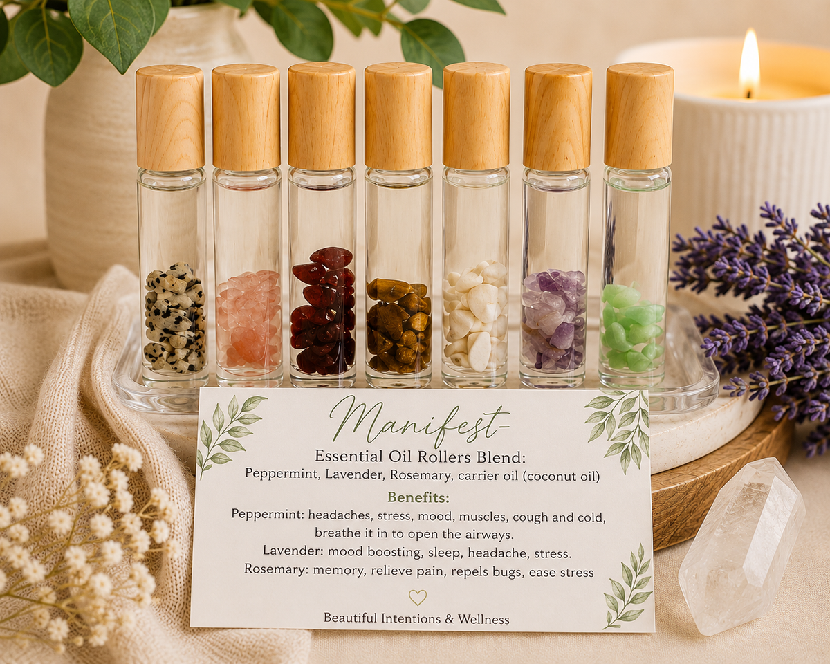 MANIFEST: Essential Oil Roller with Surprise Gemstone Chips