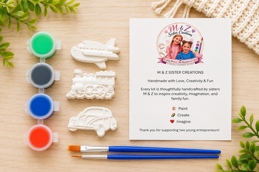 Mini Vehicles Paint Kit | Car, Train & Airplane | Kids Paint Craft Kit